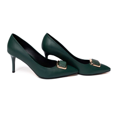 Pantofi dama stiletto cu toc mediu, Cardori 05 ACC Green